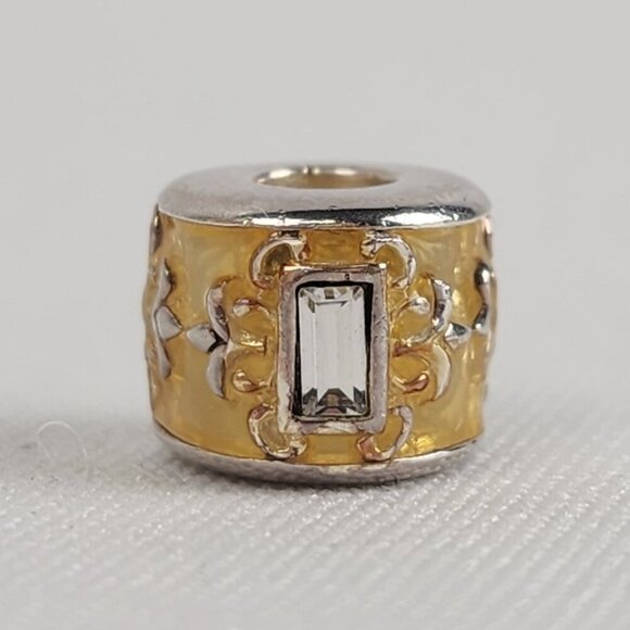 Persona 925 Gold Tone Crystal Baguette Charm Bead - Picture 1 of 5